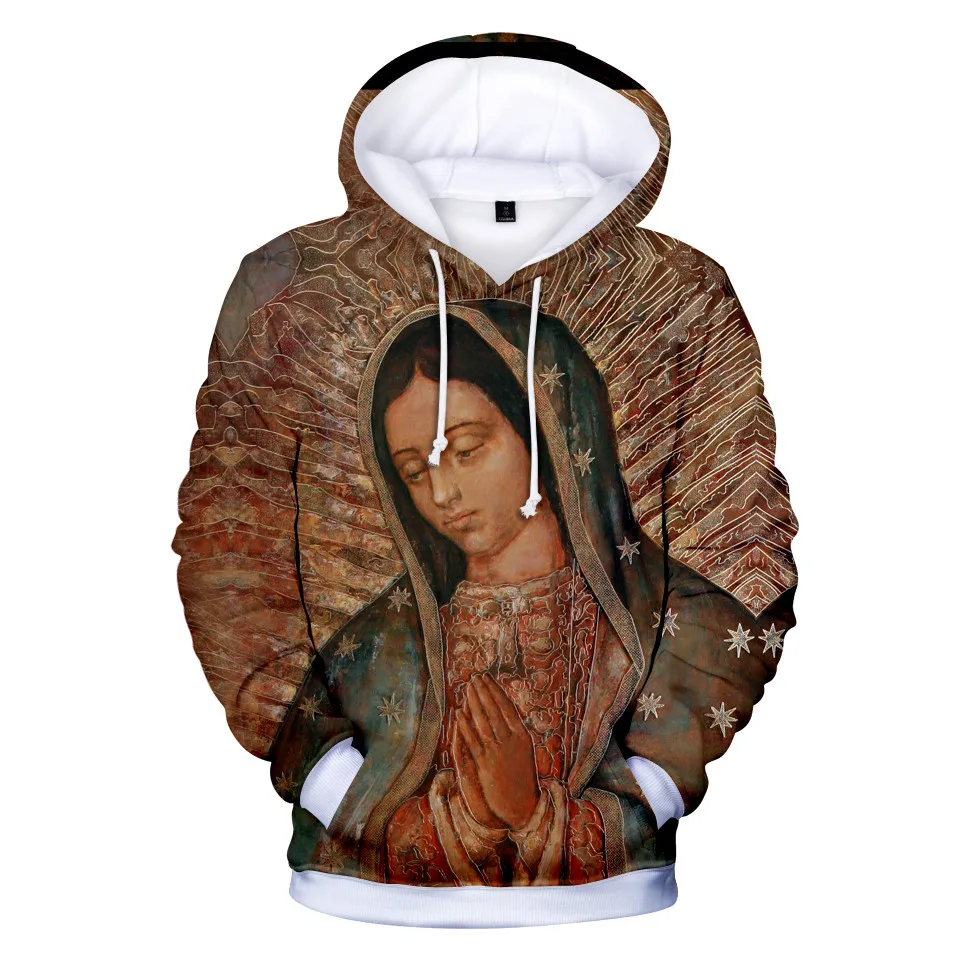 

Our Lady Of Guadalupe Tilma Replica Hoodies Men Guadalupe Our Lady Of Guadalupe Marian Apparition Blessed Virgin Mary Sweatshirt