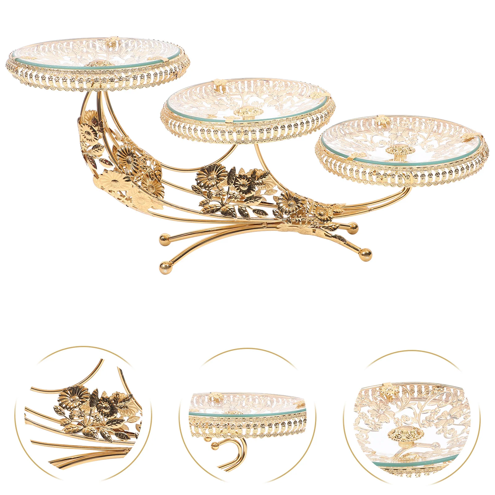 

1Pcs Crystal Glass Candy Cake Tray Large Capacity Fruit Dessert Display Plate for Wedding Birthday Party Banquet