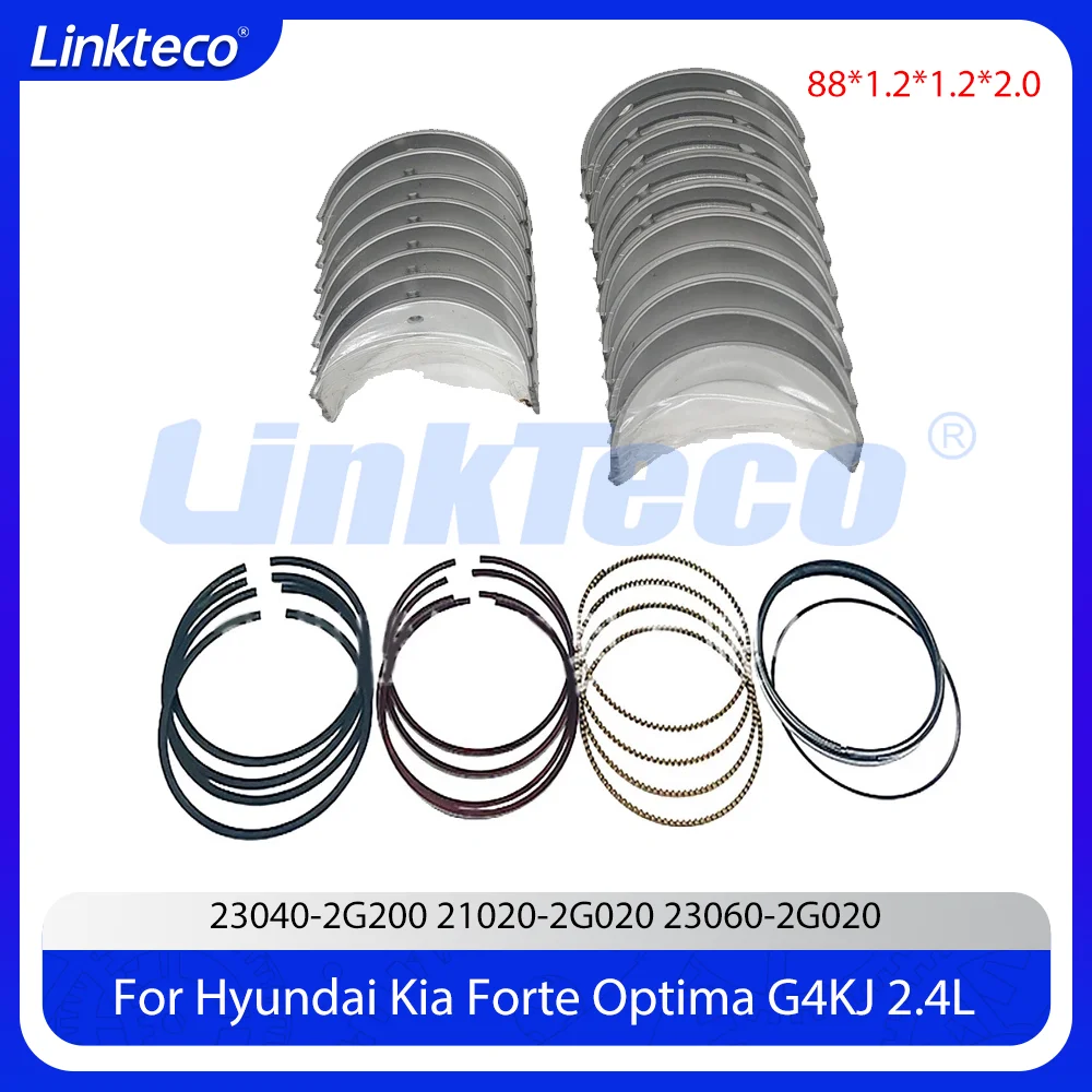 Engine Parts Piston Ring And Main Bearing Conrod Bearing Set Fit 2.4 L L4 G4KJ For 06-20 Hyundai Santa Fe Kia Forte Optima 2.4L