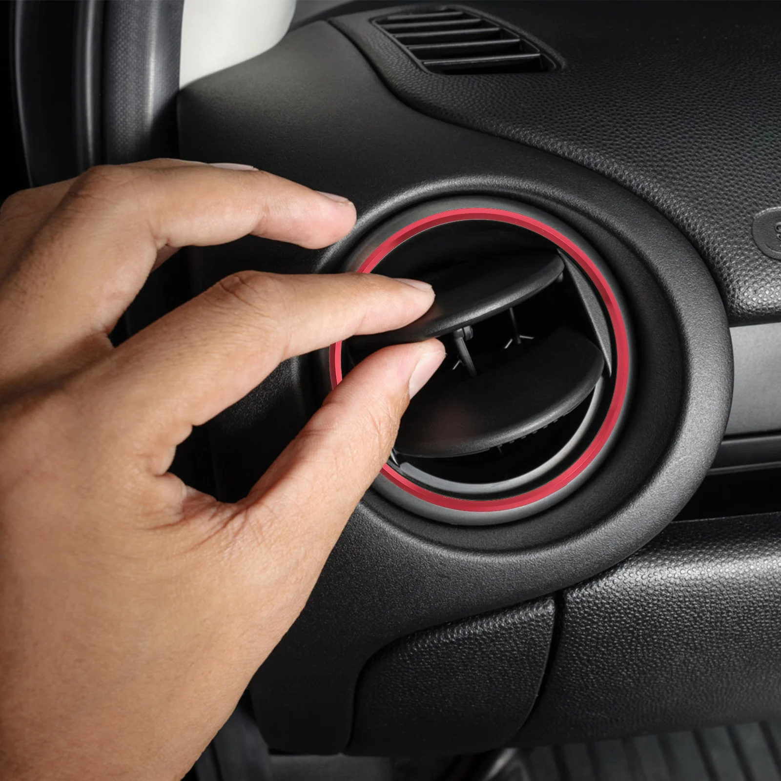 

5Pcs Car Air Conditioning Vent Ring Aluminum Alloy Durable Corrosion Resistant Non-Fading Outlet Cover