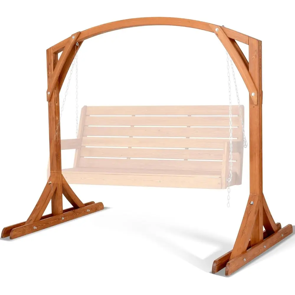 

Durable Outdoor Porch Swing Bench with 800 lbs Capacity, Brown