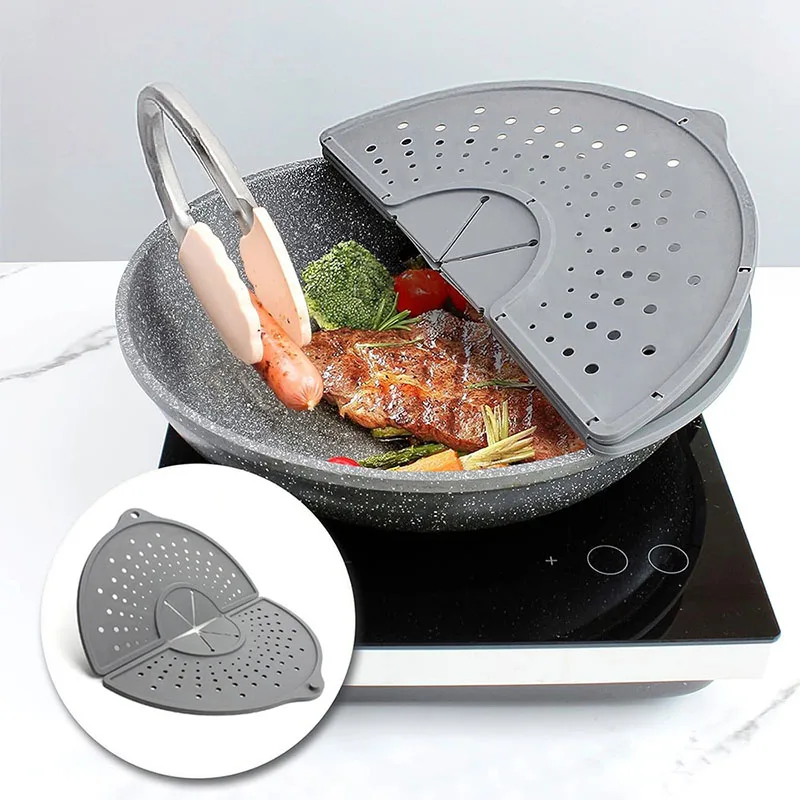 

Splatter Guard Pot Cover Silicone Visible Pot Lid Foldable Anti-scalding Round Cover Lid Cookware Parts For 32cm Pot
