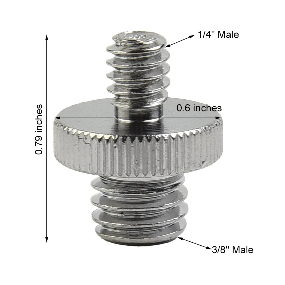 Male To Male Screw Adapter 1/4Inch To 3/8Inch 19mm Length Aluminium Alloy Camera Accessories For 1/4