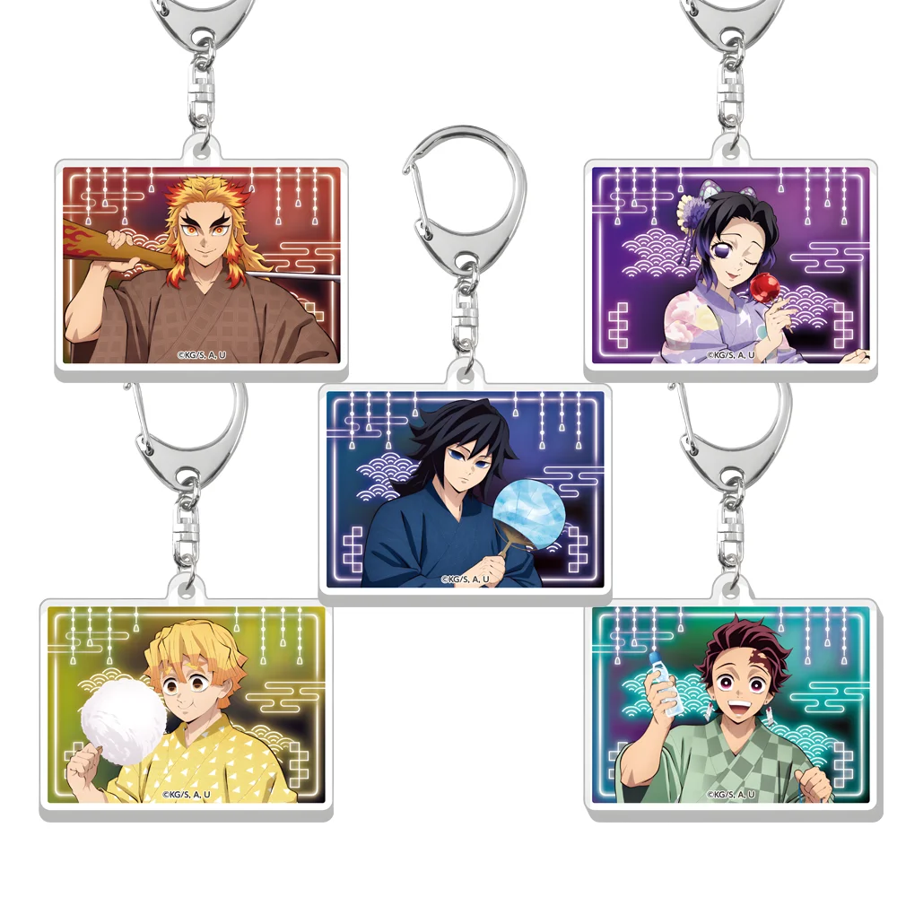 Nuevo muñeco de juguete Demon Slayer Kimetsu No Yaiba 6cm acrílico soporte de doble cara modelo regalos personaje modelo Fans regalo de Navidad