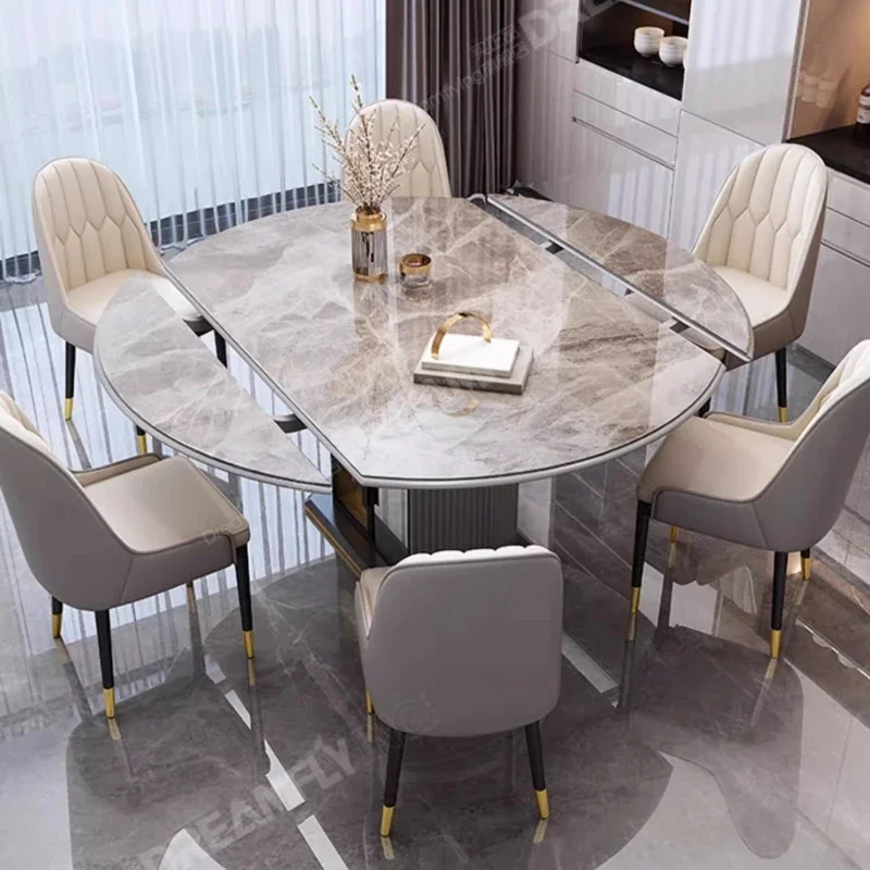 

Folding Table Dining Table Oval Bar Table and Chairs Set Dining Marble Industrial Muebles Para El Modern Dining
