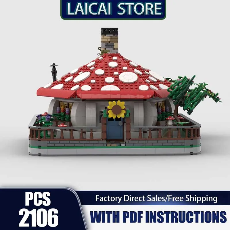 Model Ulicy Miejskiej Moc Klocki Konstrukcyjne Domek Grzybek Technologia Klocków Prezenty Świąteczne Zabawki Konstrukcyjne DIY Montaż