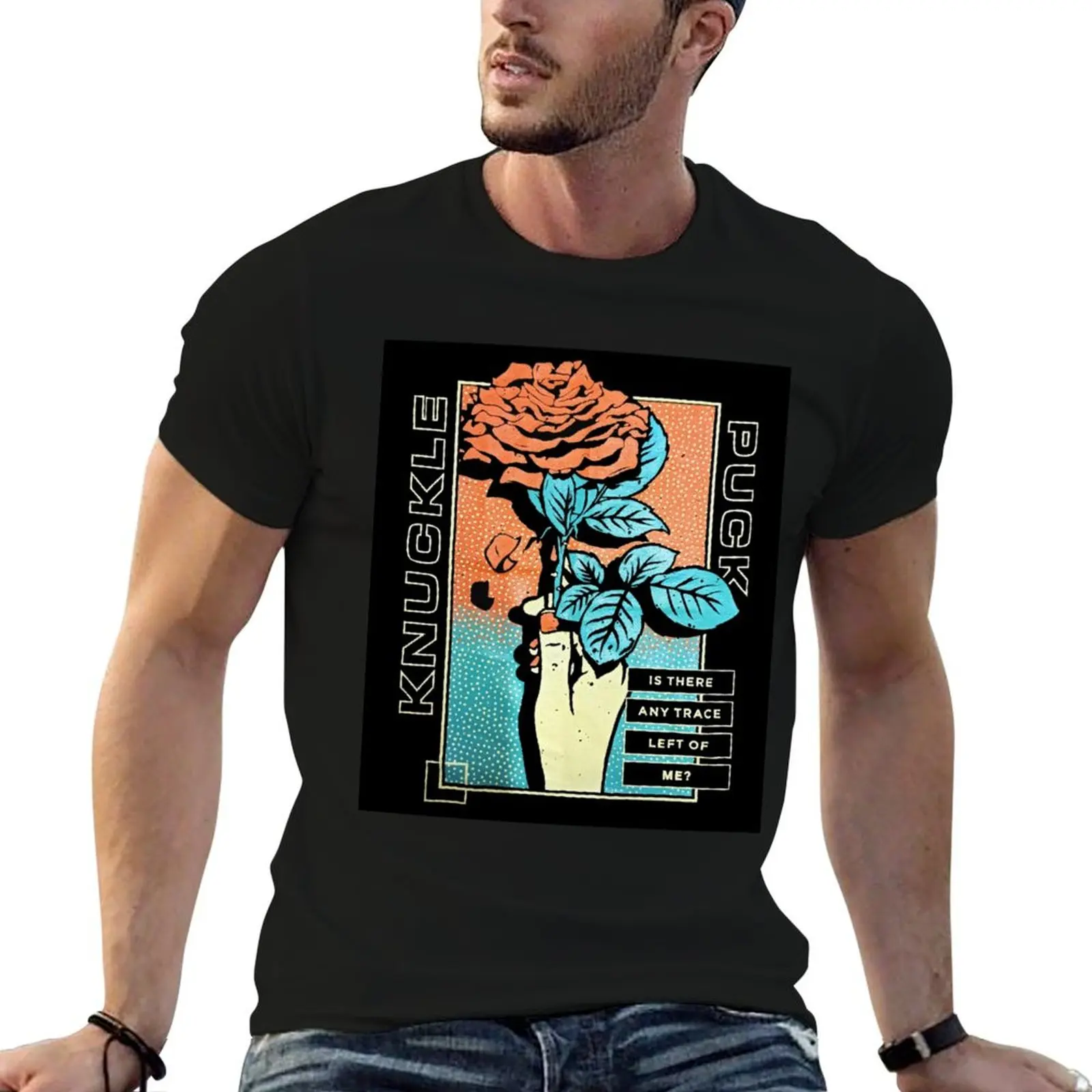 Knuckle Punk Puck T-Shirt Vintage Print Crew Neck Tee
