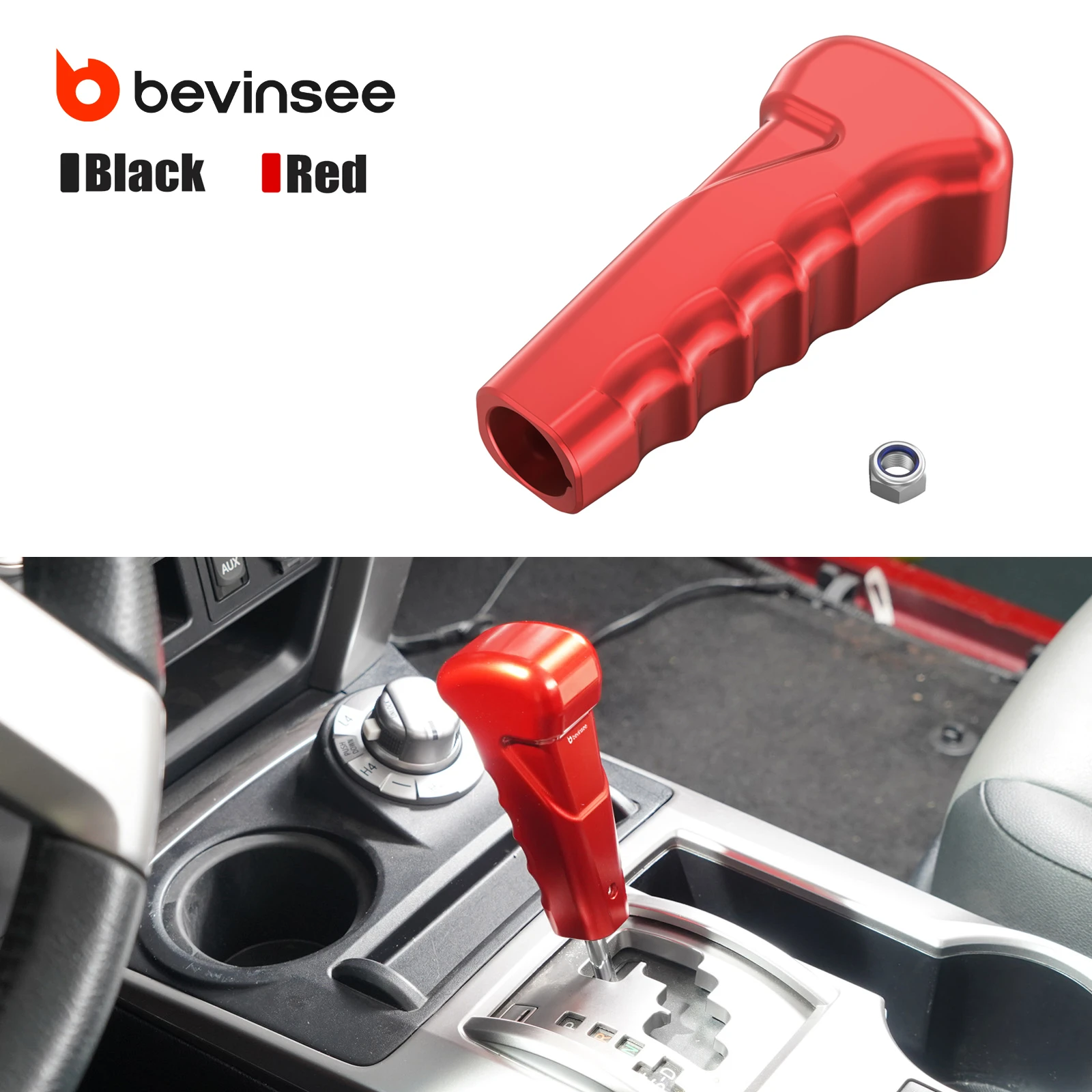 

BEVINSEE Shift Knob for Toyota Tundra 2014-2021, for Toyota 4Runner 2016-2024, Replace for PTR57-34140, PTR57-34141, PTR57-34142