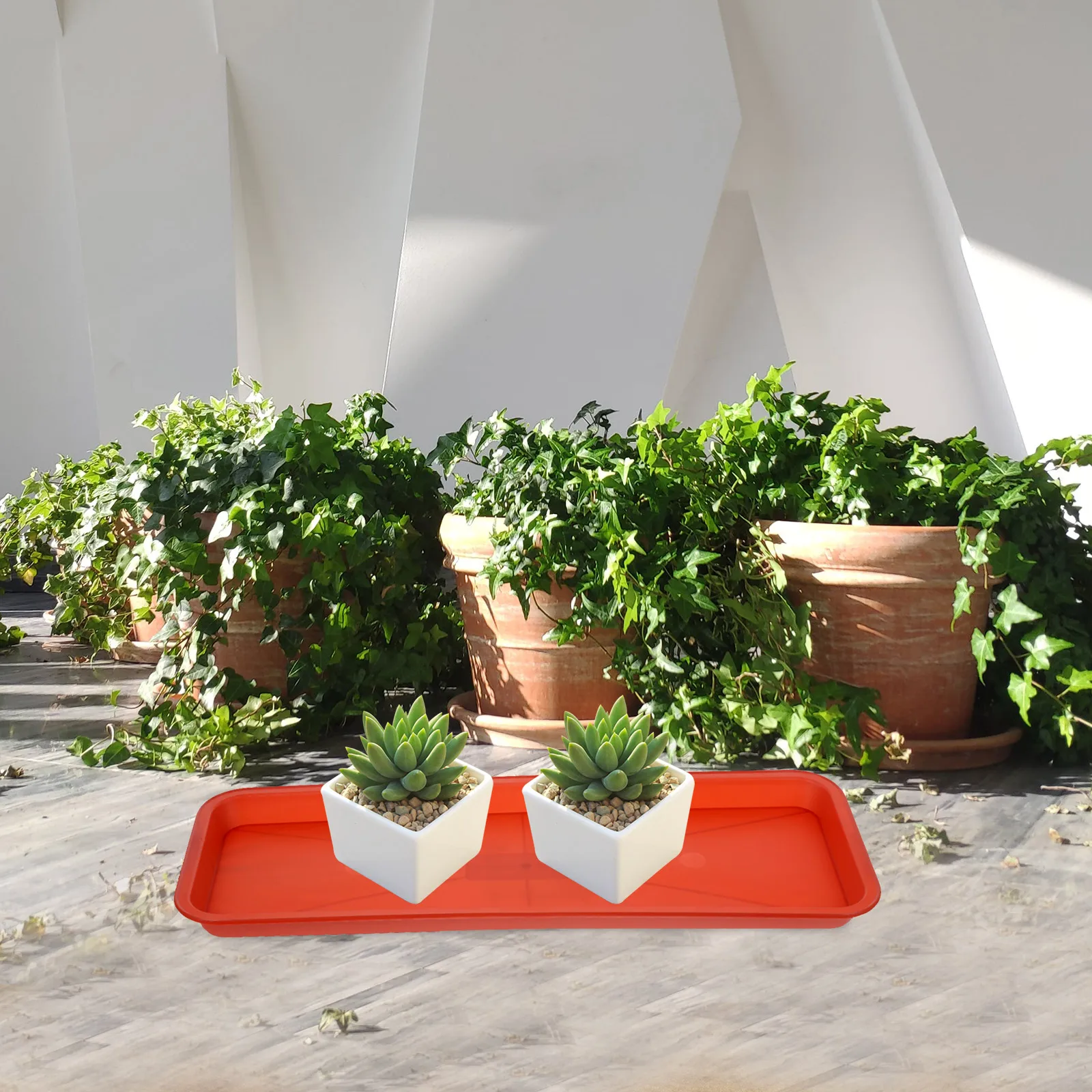 

10 Pcs Plastic Tray Planter Drainage for Plants Glass Indoor Pp Planting Saucer Rectangle