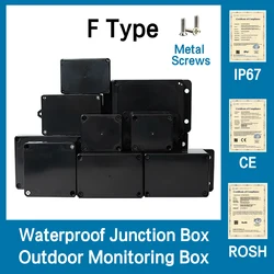 IP67 Black Waterproof Junction Box ABS Plastic Enclosure for Outdoor/Indoor Electronics & Electrical Projects