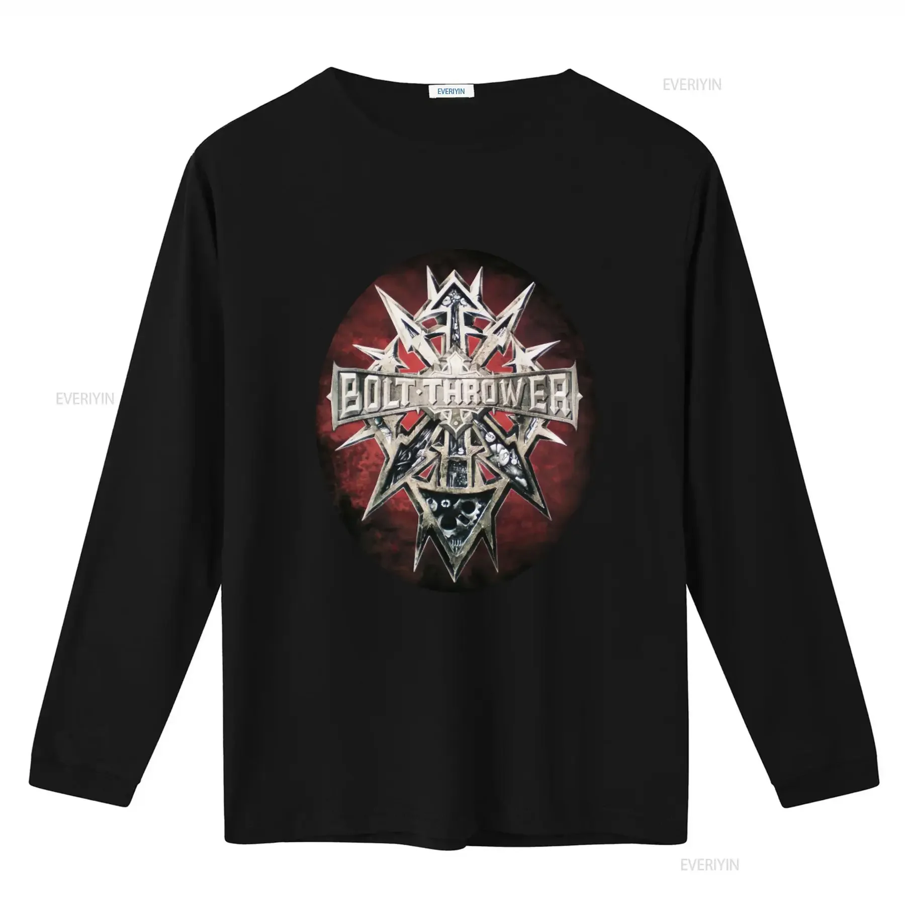 Bolt Thrower T Shirt Medium Size Heavy Metal Band Design Skull Spikes Print Perfect for Rock Fans vintage Washed Versatile