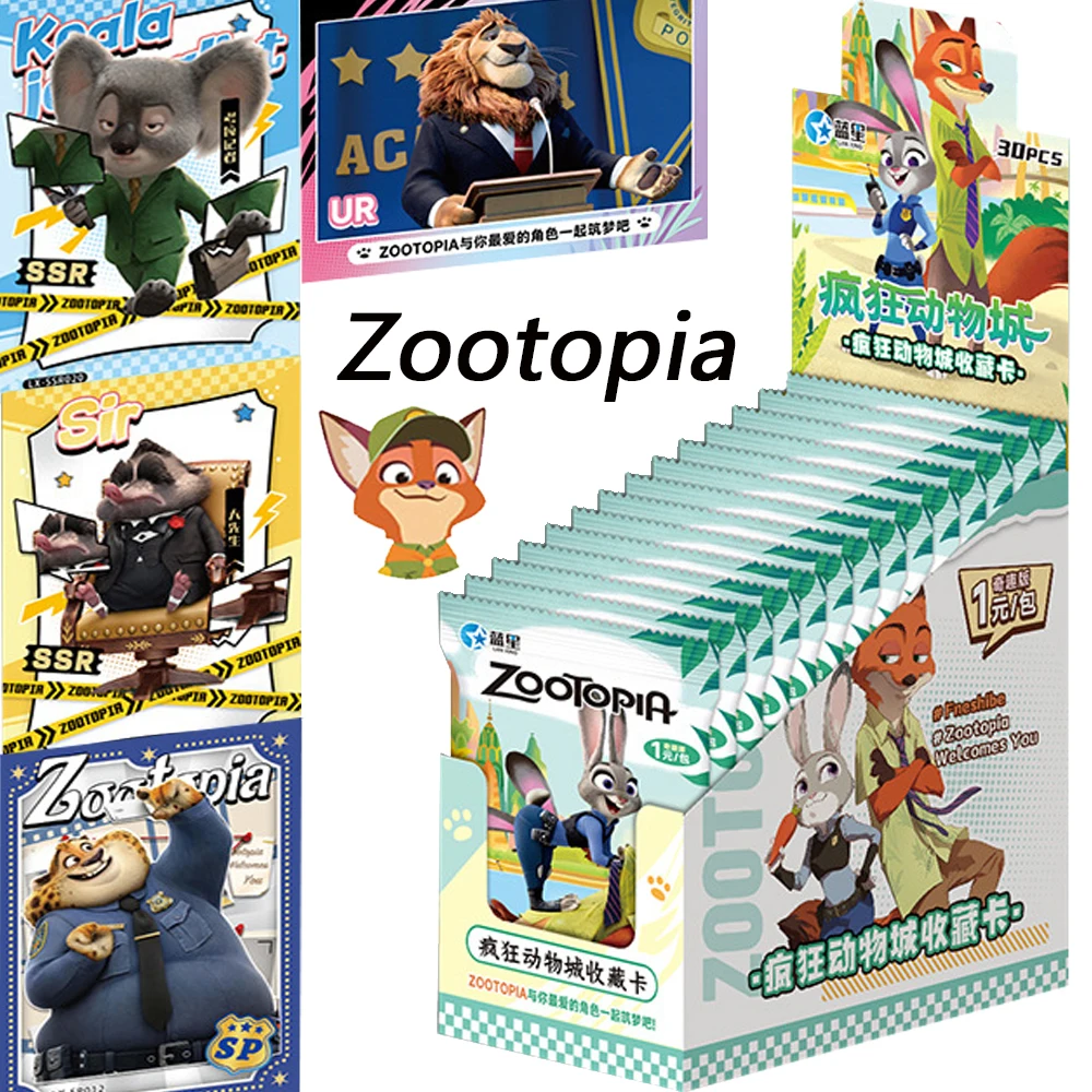 

Animation Zootopia Collection Card Highly Loved Welcomed Disney Movie Protagonists Nick Judy Colorful Laser Card Kid Hobby Gift