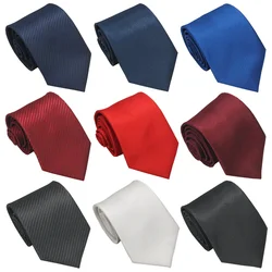 New style 8cm cheap business man neckties blank custom logo suit accessories polyester men cheap casual pure color men tie