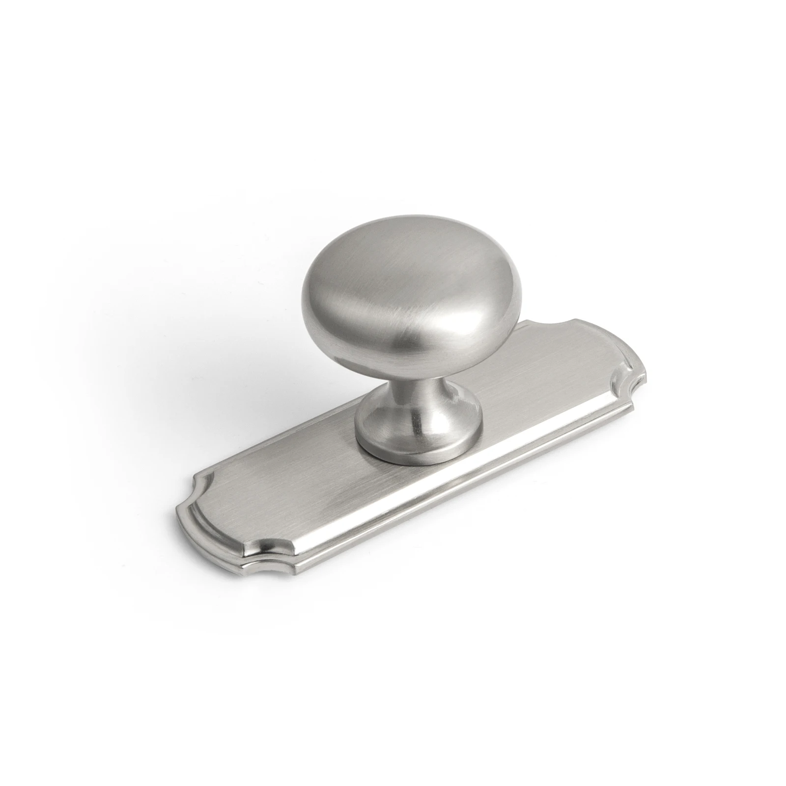 Goo-Ki Modern Satin Nickel Cabinet Pulls and Knobswith Long Backplate-5''(128MM) Hole Centers Drawer Pulls for Kitchen