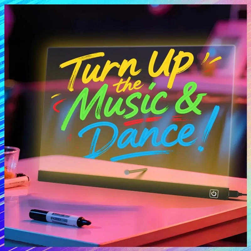 LED Acrylic Digital Drawing Tablets RGB Transparent Acrylic Writing Board Art Drawing Palette DIY Painting Board Party Decor