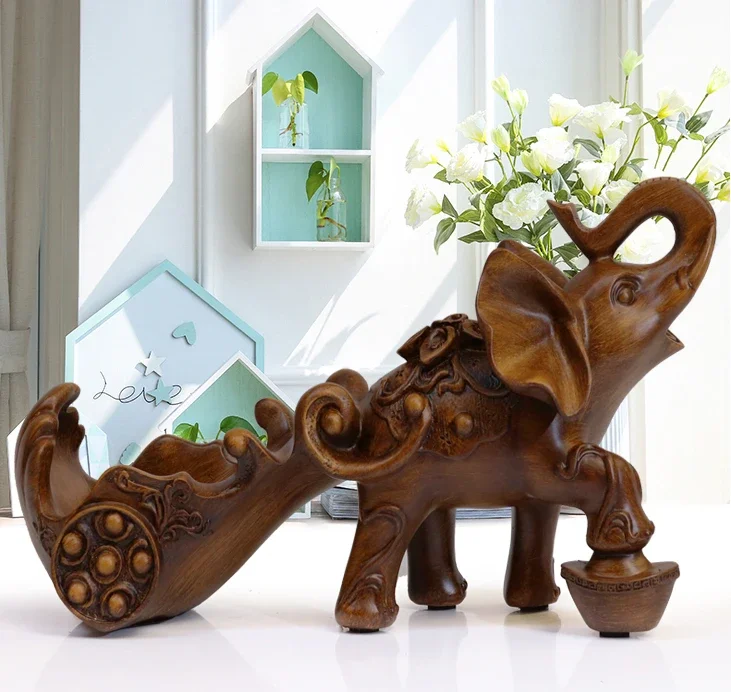 

Creative elephant statue red wine rack decoration home living room desktop wine cabinet decoration housewarming gift