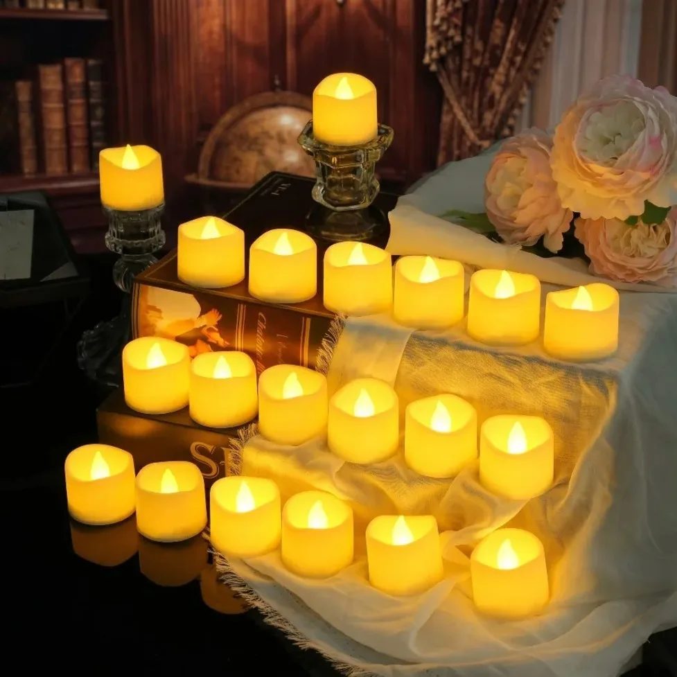 1-24Pcs Mini Flameless LED Candle Lights 2 Types Simulated Electric Candles For Wedding Christmas Halloween Festival Party Decor view 3
