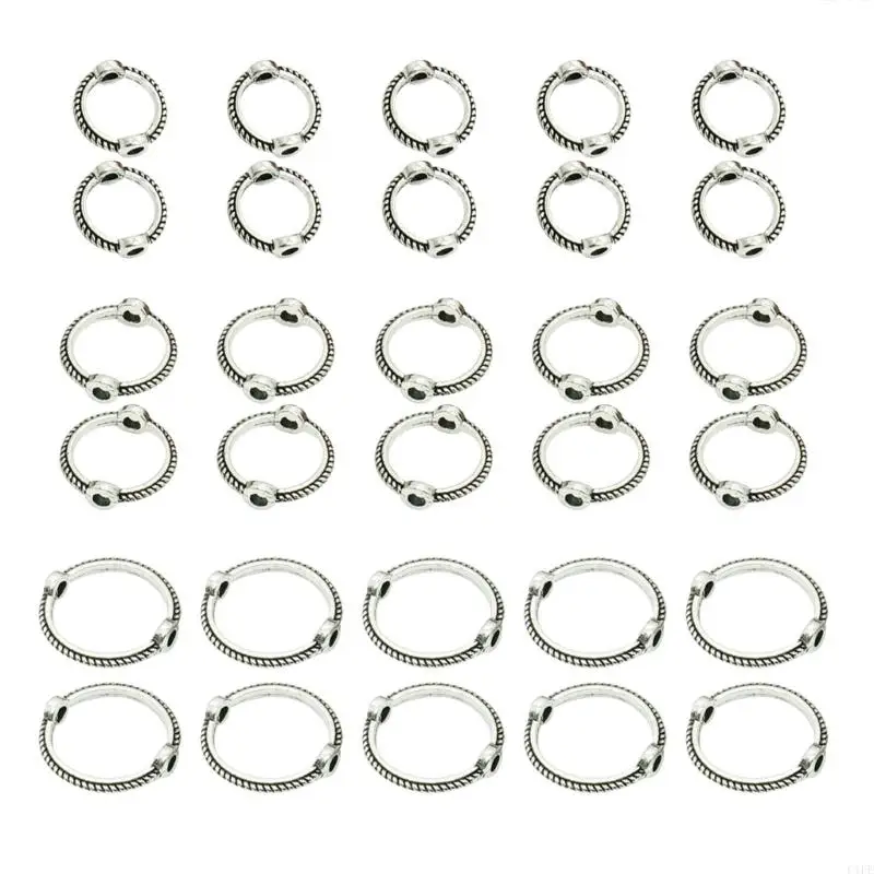 C1FE 30pcs/lot 6/8/10mm campuran vintage retro manik spacer caps diy gelang manik untuk penemuan aksesoris perhiasan