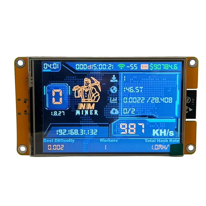 Super Sale 4inch Smart Display 987KH/S NMMiner NerdMinerESP32 Crypto Solo Lottery Miner Bitcoin ESP32 Motherboard for Home Off