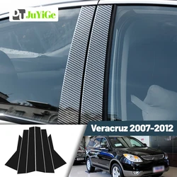 Glossy Black Carbon Fiber Window Door Deal B C Pillar Post Cover Sticker For Hyundai Veracruz 2007-2012 2008 2009 2010 2011