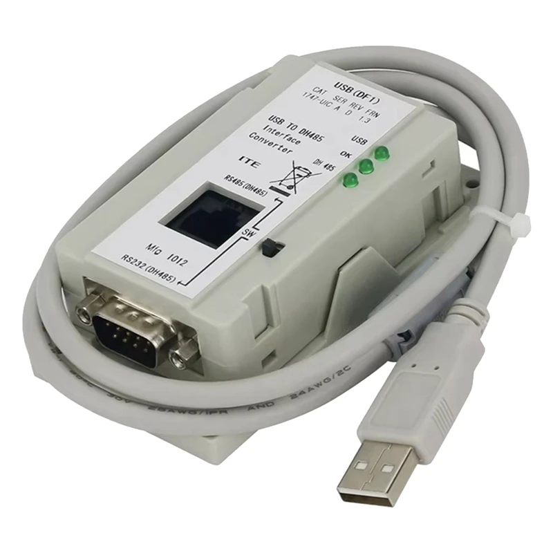 

N91R-New 1747-UIC USB To DH485 Interface Converter RS-232 And RS-485 Ports,3 LED Indicators