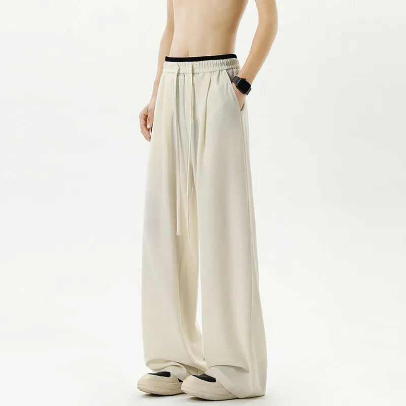 

Брюки для мужчин, удобные мешковатые брюки с высокой талией для отдыха, дышащие беговые брюки для бега, уличная мода, нейтральный дизайн, новые спортивные штаны