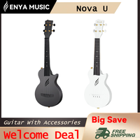 Enya Nova U 23'' Carbon Fiber Concert Ukulele - Portable Travel Ukelele with Case, Strap & Capo Starter Kit, Maiden Uke Voyage.