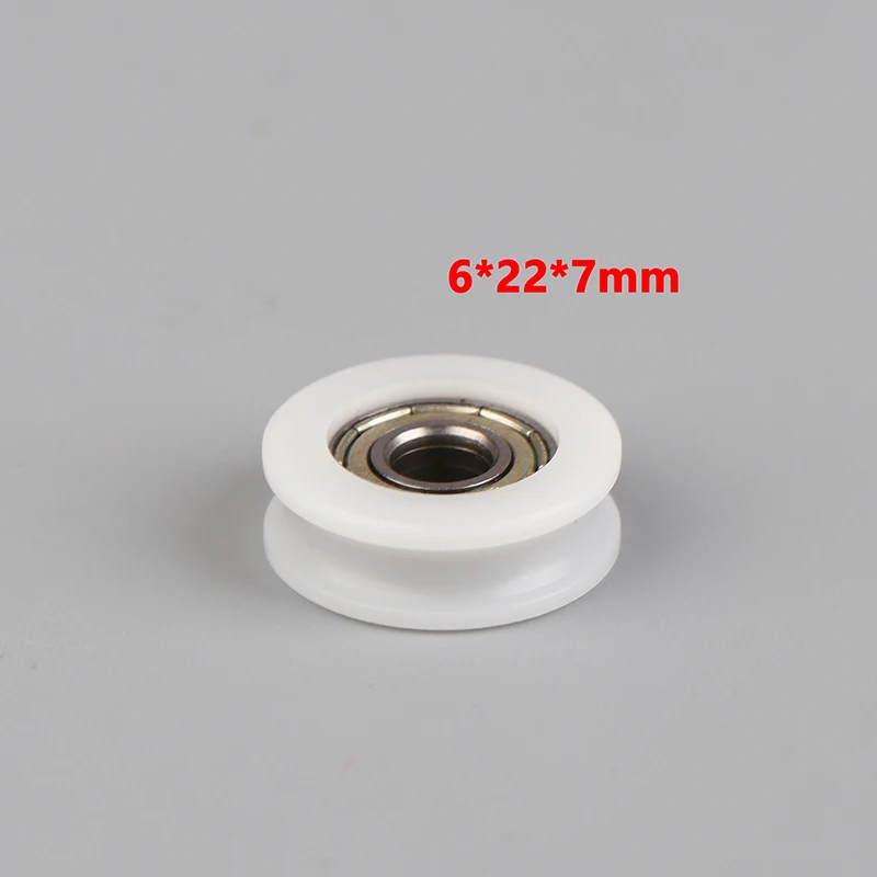 1pc 6*22*7MM Moving Tür Und Fenster Rutsche Rad 626ZZ Lager Pulley Planar rad U-förmigen Nut Nylon Pad Injektion Material