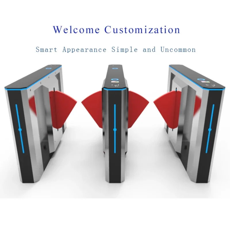 Flap Barrier Turnstile Gate For Gym Office Block Subway Underground QR Code Face Recognition Turnstile Gym Building Office