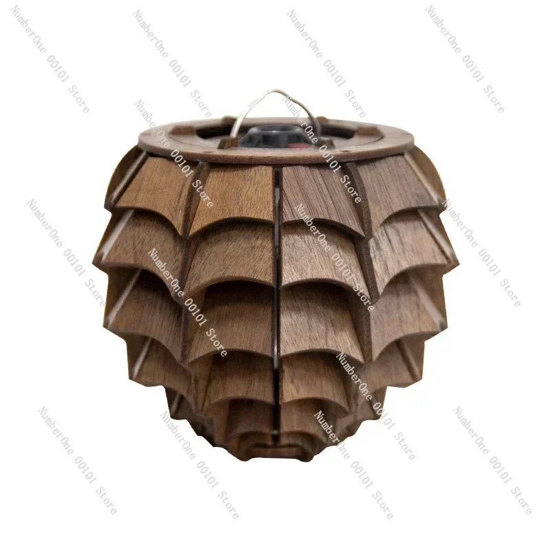 Outdoor walnut lighting goalzero lampshade camping atmosphere GZ lamp decoration accessories acrylic pine cone accessories