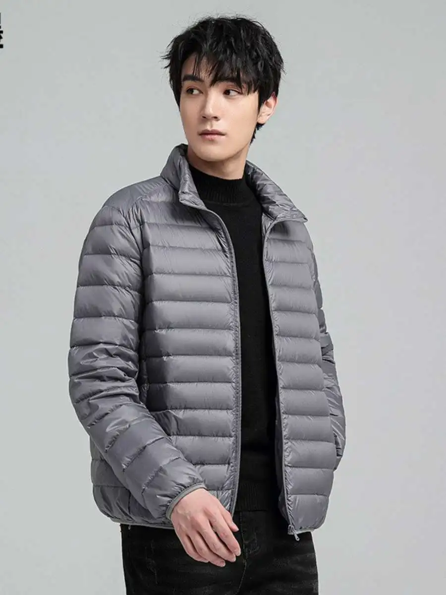 

Новая мужская зимняя куртка из хлопка на флисовой подкладке, легкая, повседневная, модная, с короткой молнией, цветная