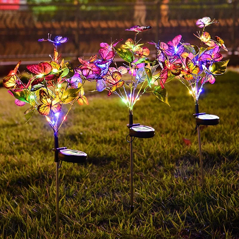 

Solar Colored LED Butterfly Tree Lawn Lights Outdoor Waterproof Landscape Lamp Perfect for Garden Villa Holiday Party Decoration