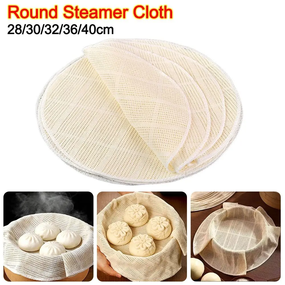 New Cotton Round Steamer Cloth Non-stick Mesh Steaming Liner Breathable Reusable Steamer Mat Dumpling Making