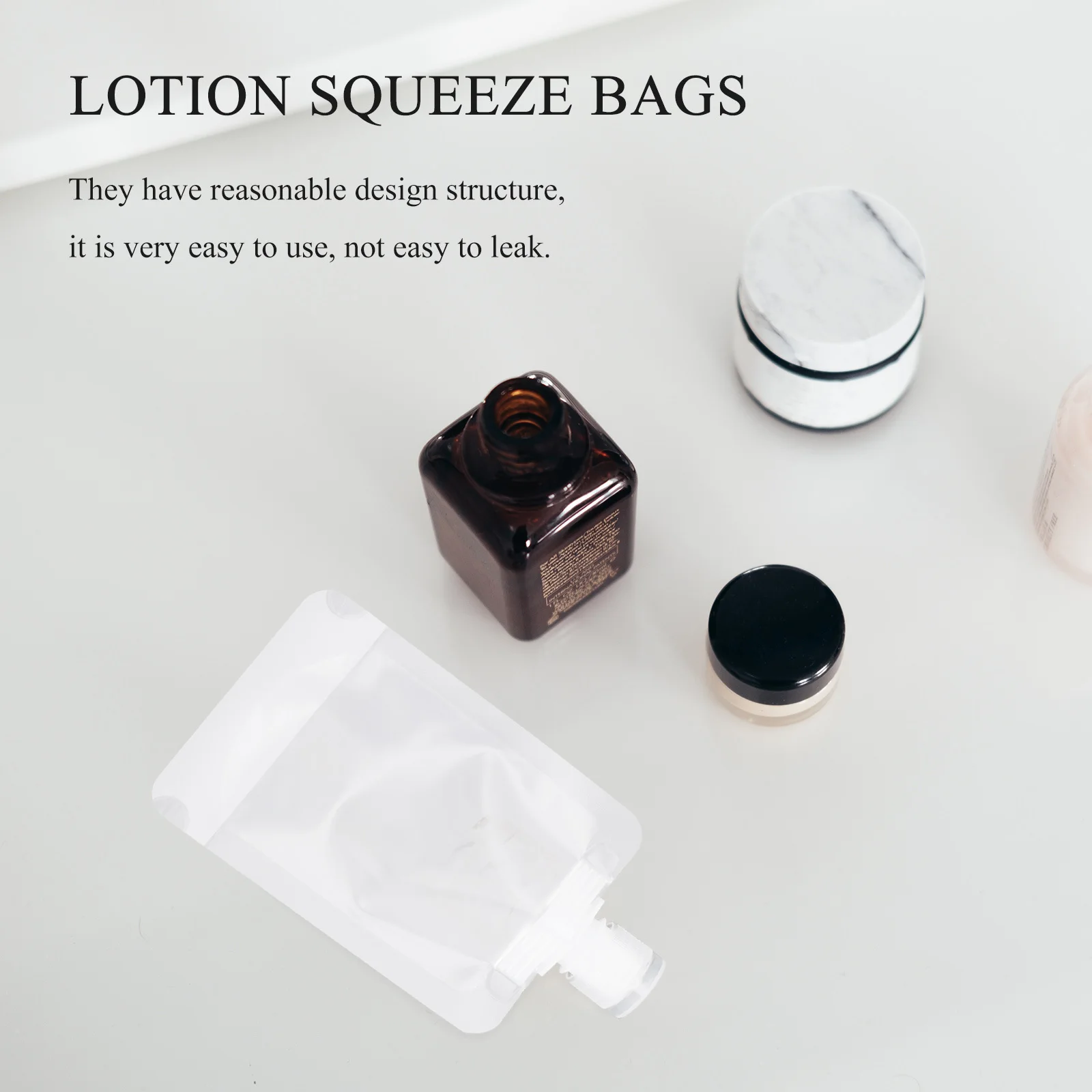 

20Pcs Makeup Remover Lotion Bags Leakproof Disposable Travel Lotion Spout Pouch Shampoo Conditioner Cream Travel Use