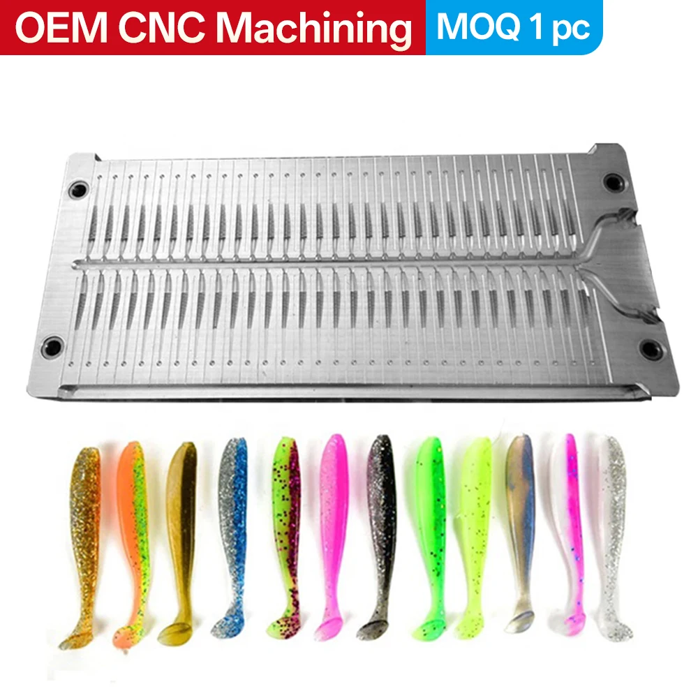 Custom Injection Molded Soft Fish Lure Mold Eel Tube Plastic Mold Custom Soft Rubber Mold Manufacturing Small Fishing Lure