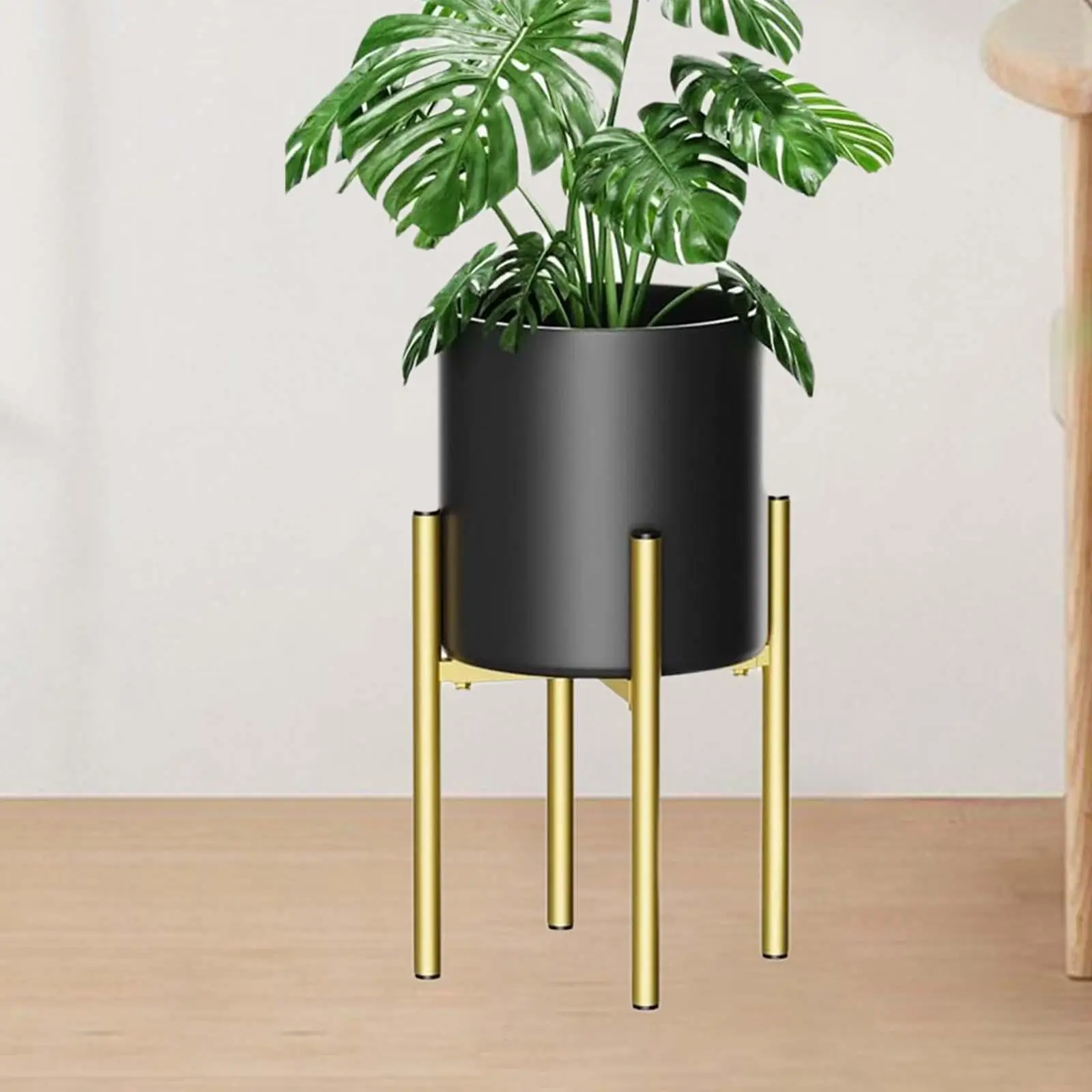 Soporte para plantas ajustable Soporte para artículos de metal Soporte para plantas estable y elegante de mediados de siglo para el hogar Se adapta