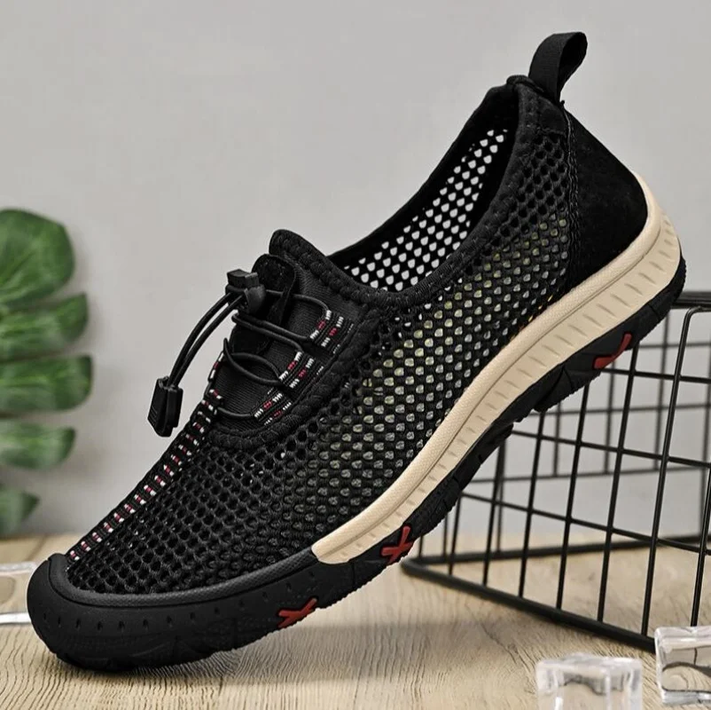 

Мужские повседневные дышащие кроссовки из сетки 2025 года, новые мягкие мужские кеды больших размеров, удобные мужские лоферы для прогулок на улице