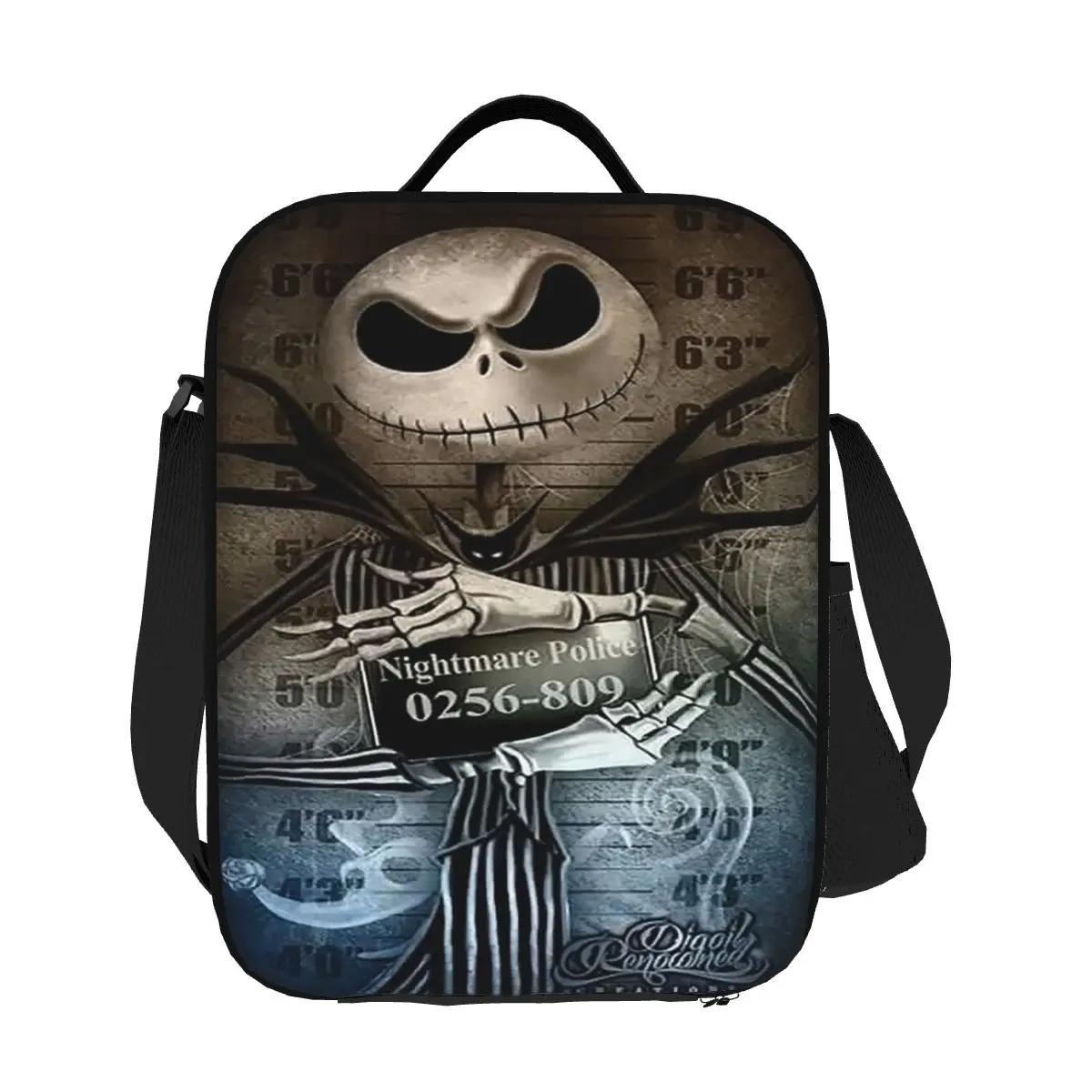 Custom Skull Jack Skellington Nightmare Christmas Lunch Bag Women Cooler Thermal Insulated Lunch Boxes for Kids School