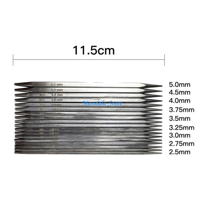 

U2JC 2.5mm-5mm Interchangeable Crochet Needle Stainless Steel Knittings Needle Set Knittings Tool for Crochet Lovers