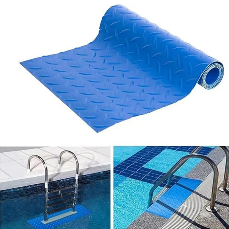 Tappetino per scaletta per piscina in PVC da 2 pezzi tappetino antiscivolo 24X9 pollici per gradino della piscina prevenire lo scivolamento