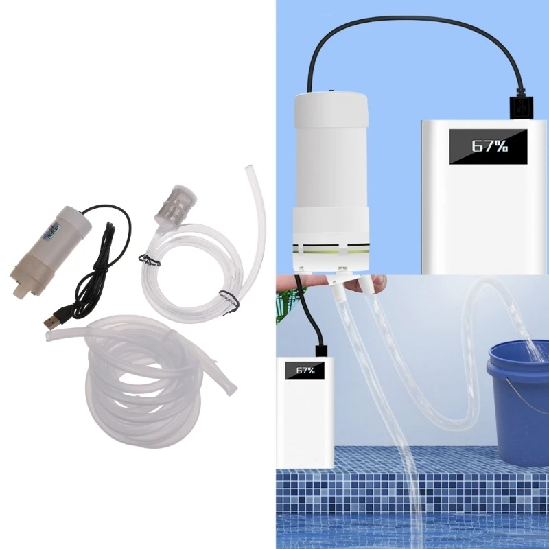 Self Priming Water Pump with USB Power Supply for Draining Standing Water Balconies Waterlogging Fish  Water