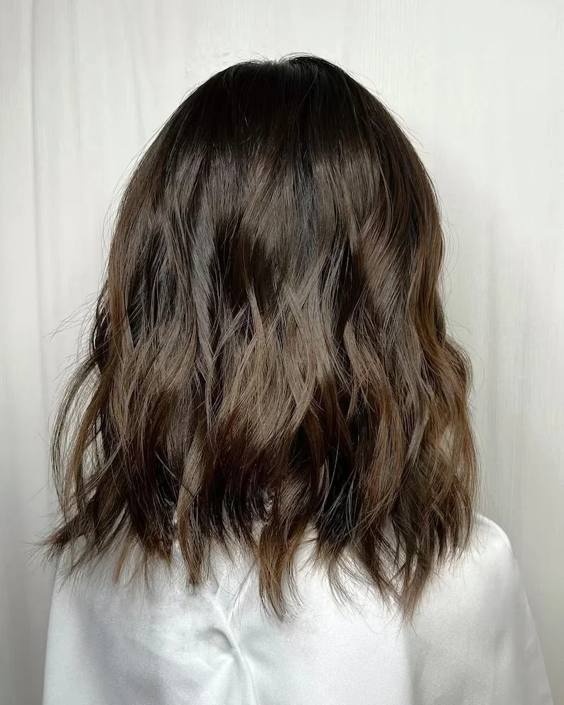 Peruca macia da onda do corpo do cabelo humano, Ombre natural, marrom, laço HD, pre-arrancado, 5x5, base de seda, europeu, cabelo do bebê, 16"