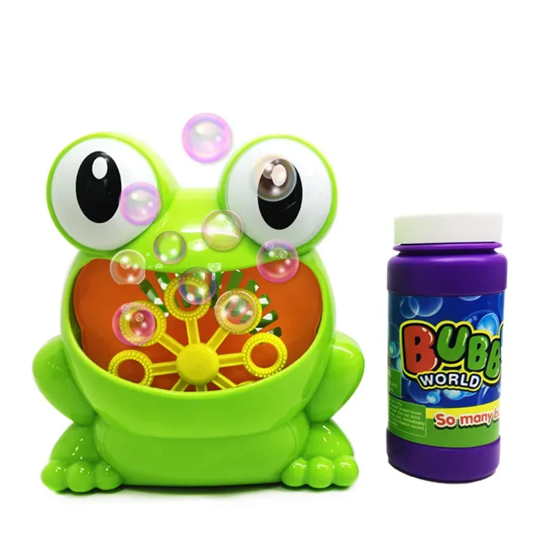 Hot Cute Funny Frog Automatic Bubble Machine Blower Maker Party Summer Outdoor Toy for Kids Wholesale And Drop Shipping