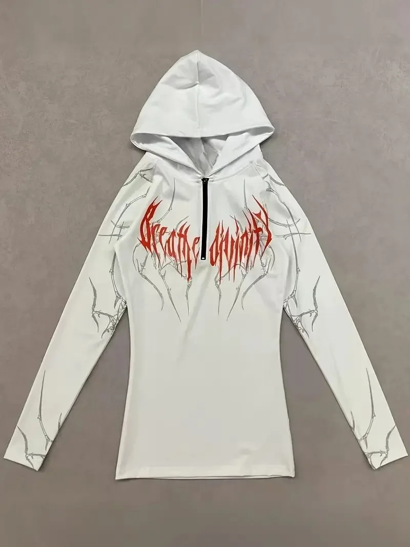 تي شيرت رياضي بغطاء للرأس وأكمام طويلة للخريف للجنسين للزوجين رياضي للياقة البدنية تصميم نمط شخصي بأكمام طويلة #3