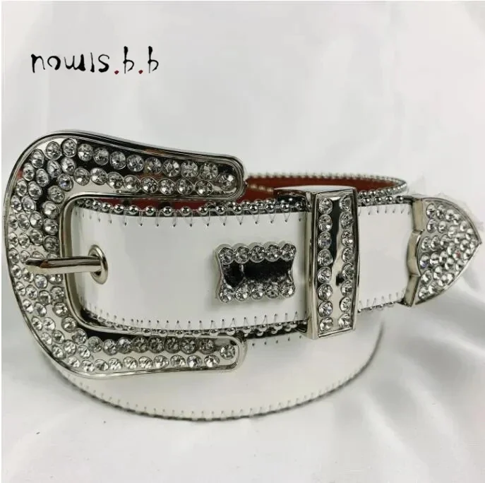 

Punk Western Rhinestones Diamond Belts Leather Studded Bing Belt Cinturones Para Mujer Y2K Cowboy Cinto De Strass For Men Women