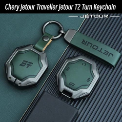 Chery Jetour Traveler Jetour T2 Turn llavero de aleación de cuero para llaves de coche, accesorios para llaves, funda para llaves, piezas de automóviles interiores