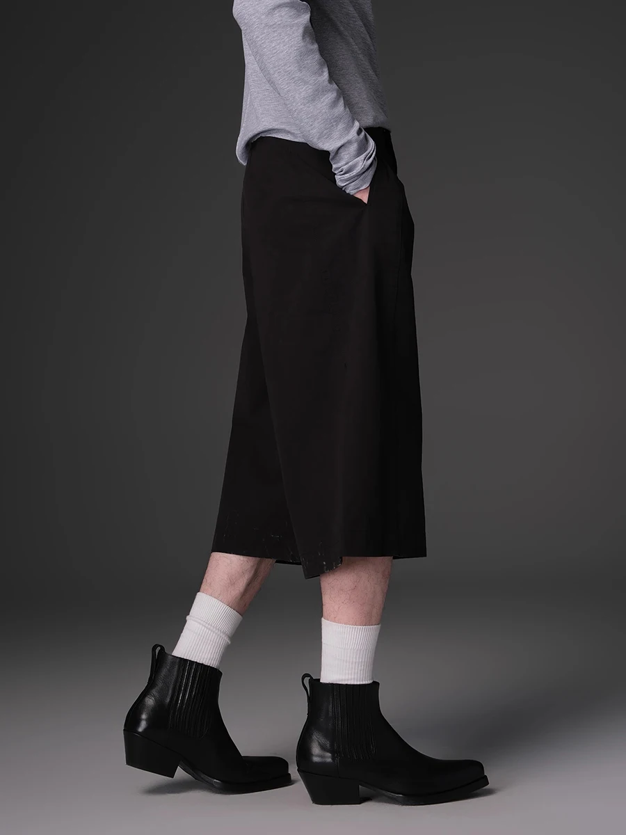 REDDACHiC Damskie czarne spodnie Bermuda z kieszeniami Letnie eleganckie spodnie z szerokimi nogawkami Wygodne eleganckie spodnie do pracy