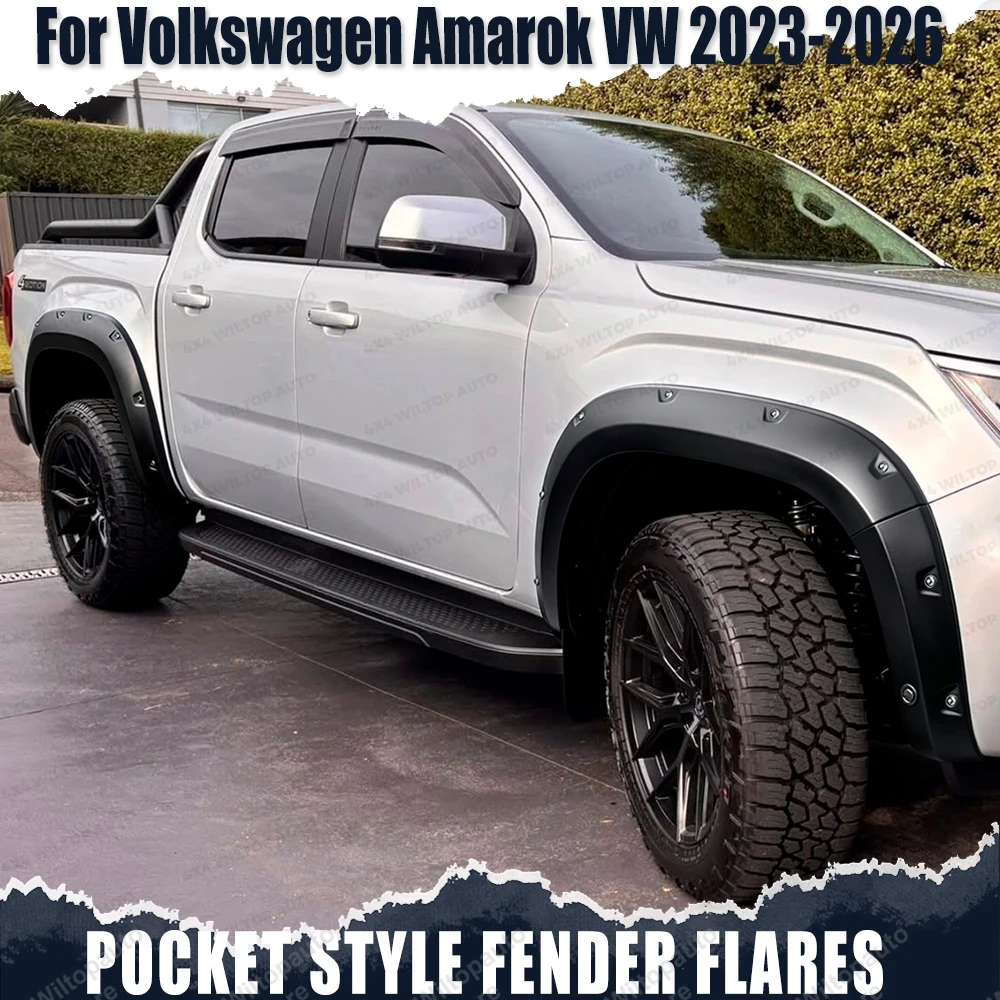Pocket Style Fender Flares For Volkswagen Amarok VW 2023 2024 2025 2026 Wheel Arch Mudguards Double Cab Car Styling Accessories