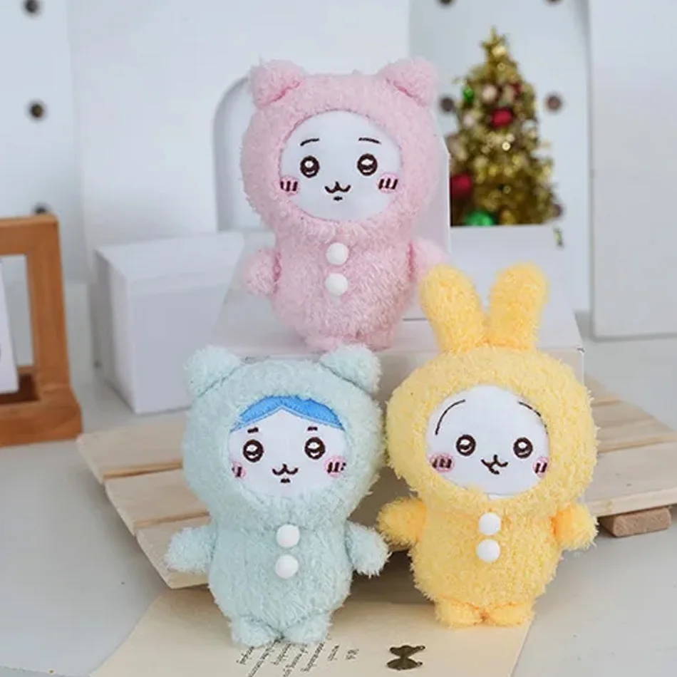 Nime Figuren Jiyi Cartoon Niedliche Plüsch-Schlüsselanhänger-Figuren Hachiware Usachi Kleine Füße Anhänger Selbstironischer Bär Puppe Geschenk – Detail 4