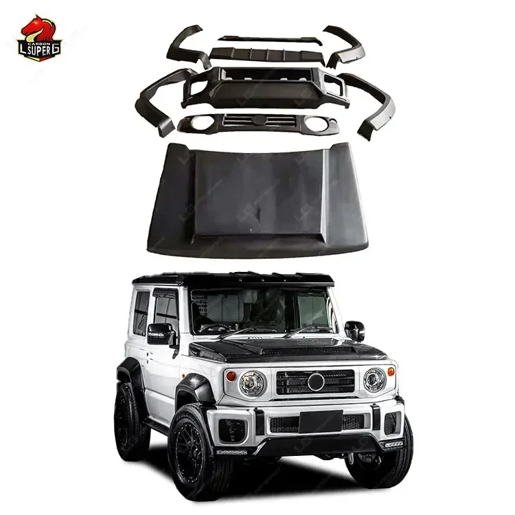 

Suitable For Suzuki Jimny Upgrade To LB Wide Body Kit With Front Bumper Rear Diffuser Wheel Eyebrow Engine Hood